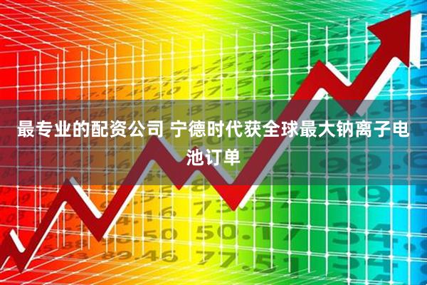 最专业的配资公司 宁德时代获全球最大钠离子电池订单